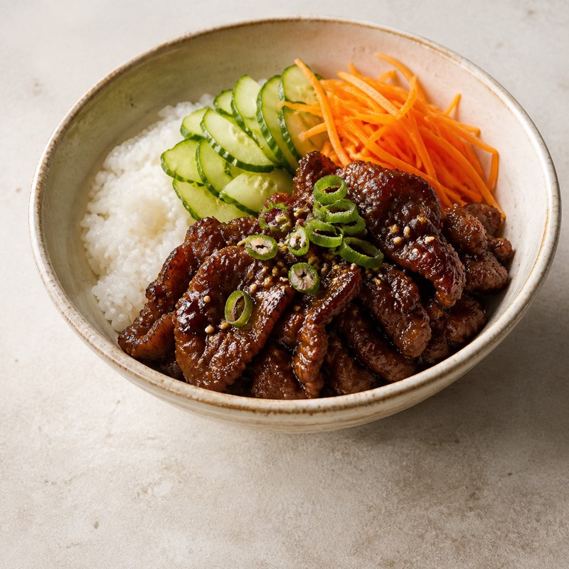 Korean style beef rice bowl